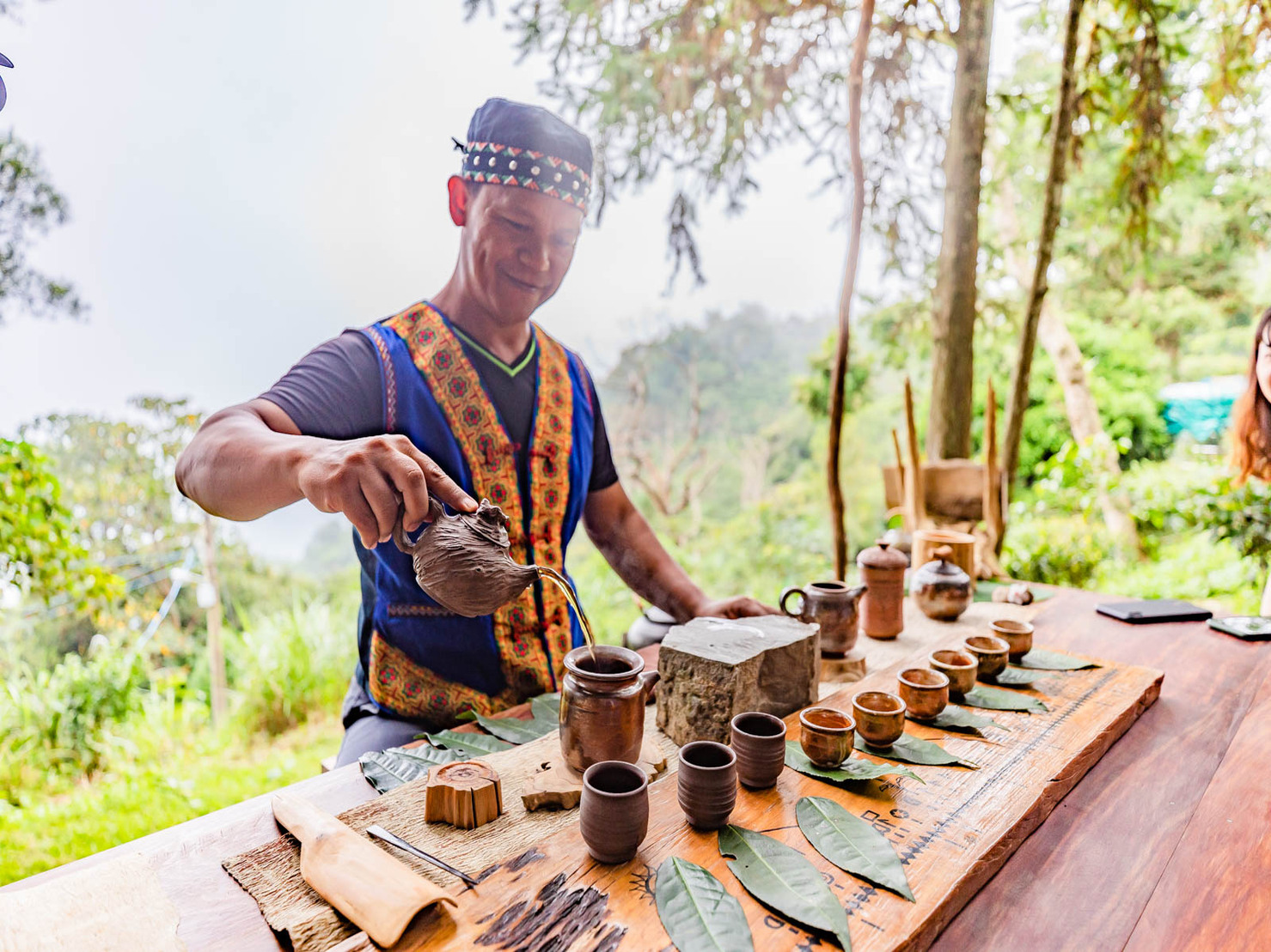 寶山拿普原生茶有機茶園，由謝國華茶師帶領民眾體驗原生山茶